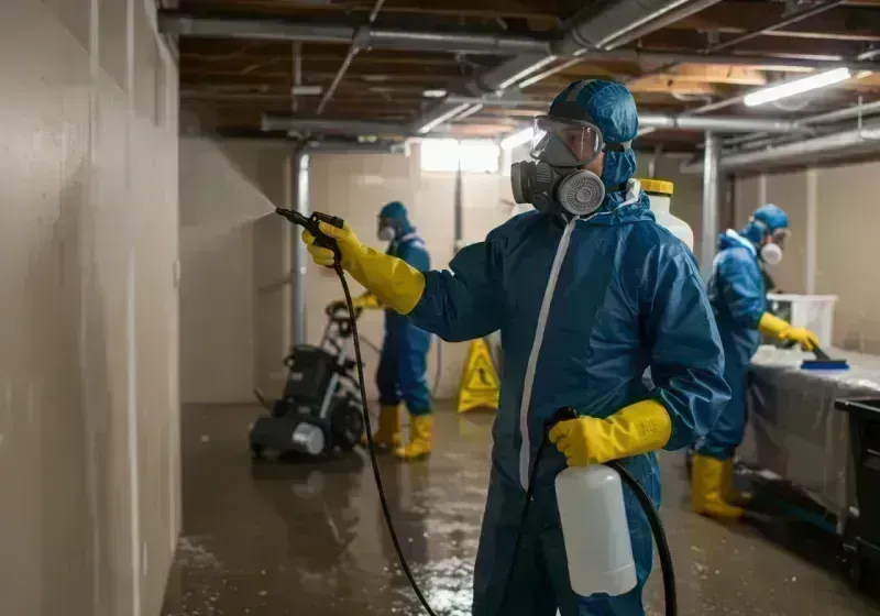 Basement Sanitization and Antimicrobial Treatment process in Washington Court House, OH